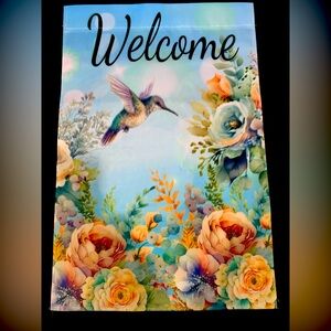 Pastel Hummingbird Welcome Garden Flag - NEW